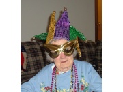 Helen refused to be outdone in her celebration of Mardi Gras.